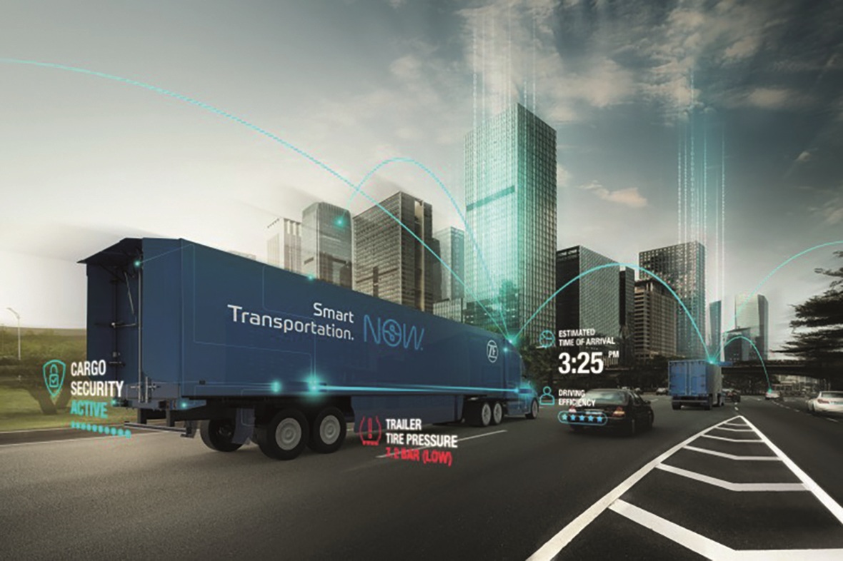 Les télématiciens s'intéressent aux pneumatiques. Pour certains, il s'agit d'un point d'entrée pour ajouter plus de connectivité dans le camion. ©ZF